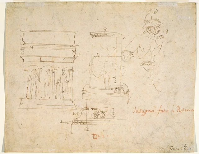 Architectural Details and a Soldier [verso]