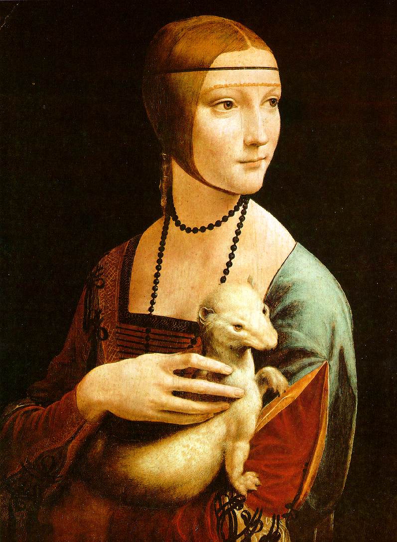 Lady with an Ermine by Leonardo da Vinci, oil on walnut panel, c. 1489-1490, Czartoryski Museum, Krakow