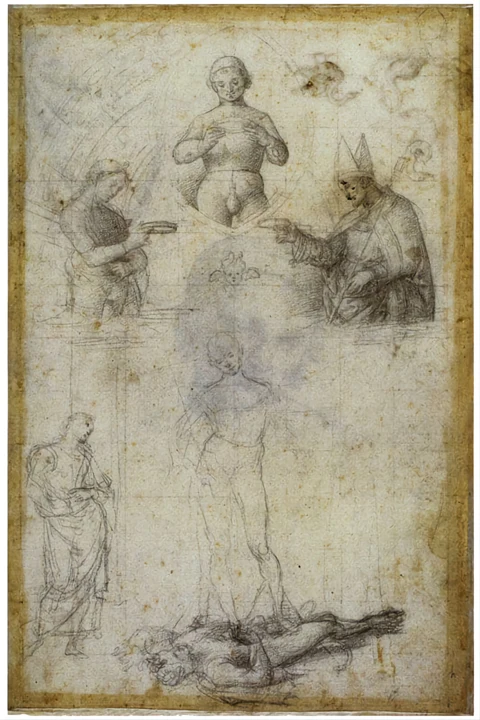 A Renaissance sheet of figure studies